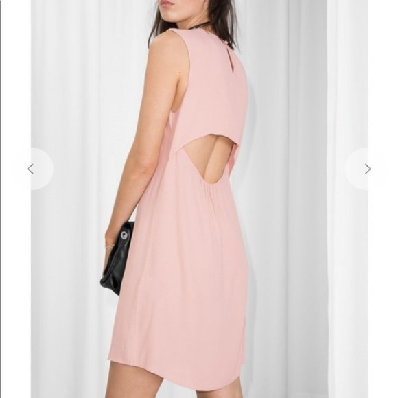 & Other Stories Womens MIni Dress 4 Sleeveless Cut Out Back Pink Viscose - Picture 1 of 12